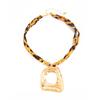 Personalized irregular pendant with necklace, collarbone chain, sexy leopard print cotton fabric, fashionable new necklace