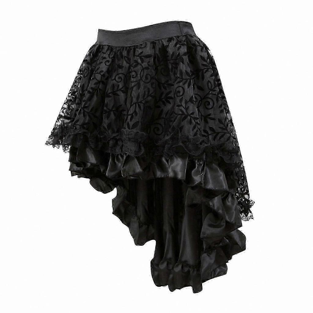 Retro Gothic Pirate Skirt for Women Mesh Cosplay Costume Punk Style