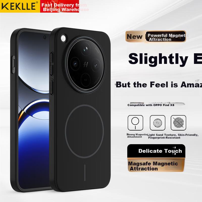 KEKLLE Case for OPPO Find X8, MagSafe Magnetic Wireless Charging Compatible Matte Anti-Drop Protective Cover, Midnight Black