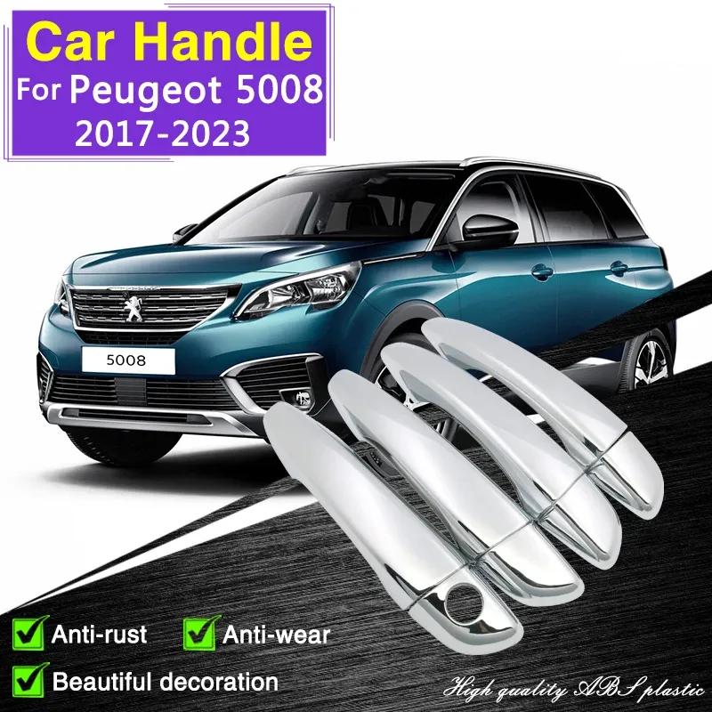 for Peugeot 5008 MK2 P87E 2017 2018 Chrome Door Handle Cover Car Accessories Stickers Rustproof Catch