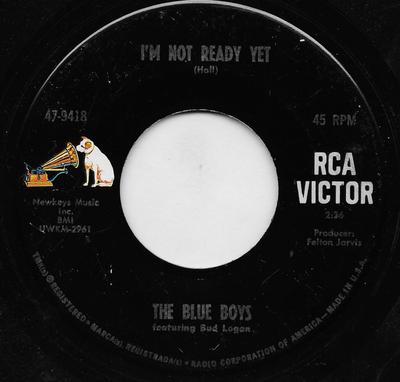 7-дюймовая пластинка BLUE BOYS, BUD LOGAN - Я еще не готов 479418 RCA Victor 1968 США Поп Б/У