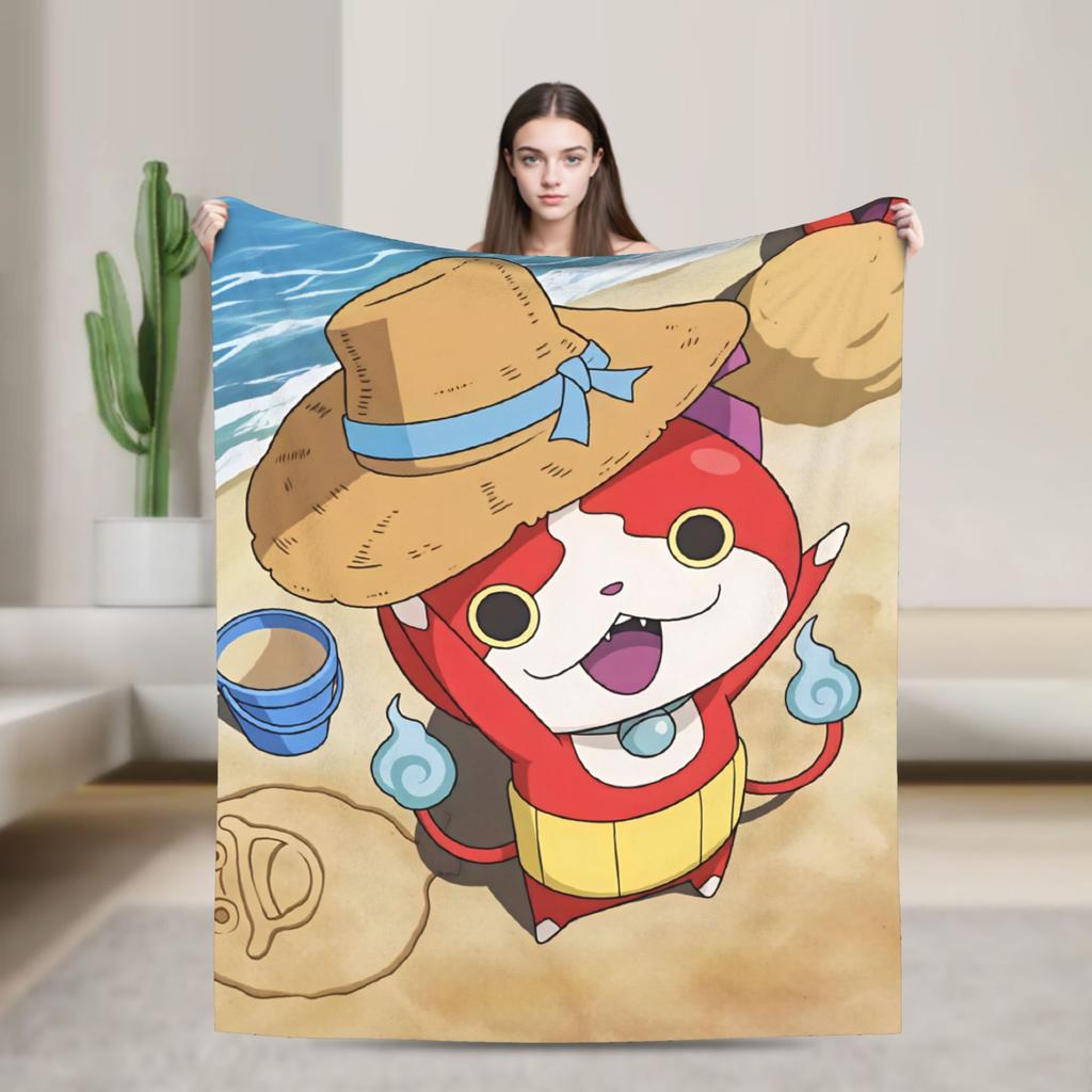 Фланелевое одеяло Yokai Watch Весна Супер Мягкие Постельные принадлежности Пледы Для Мальчика Девочки На Улицу Забавное Покрывало Чехол на Диван-кровать