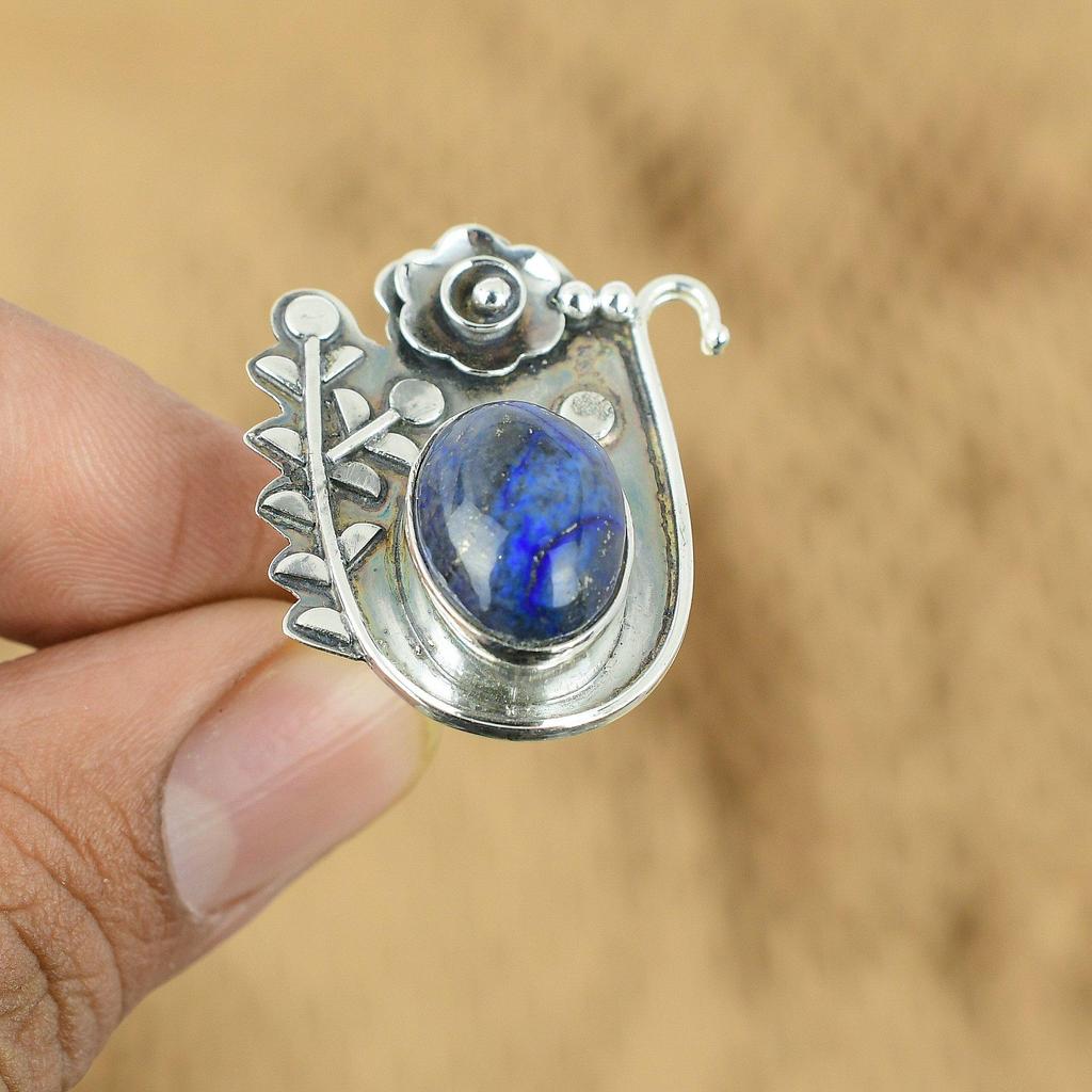 Lapis Lazuli 925 sterling silver real gemstone ring