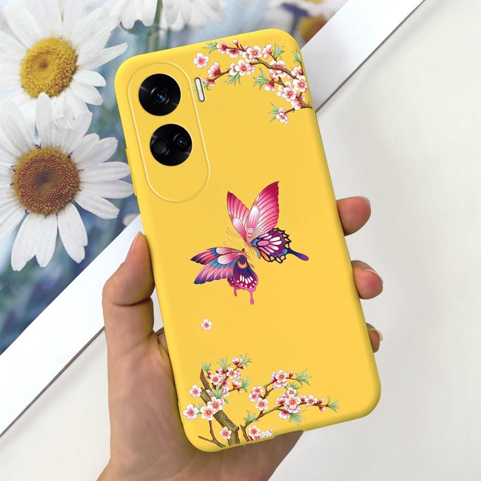 For Cover Honor 90 Lite Phone Case CRT-NX1 Fashion Butterfly Cartoon Slim TPU Soft Silicone Back Cover For Honor 90Lite 5G Funda