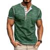 Men's Short Sleeved Lapel Collar T-shirt Casual Round Neck Top