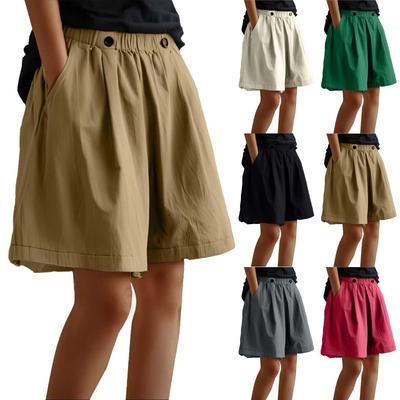 Женские повседневные летние эластичные пляжные шорты однотонные повседневные шорты