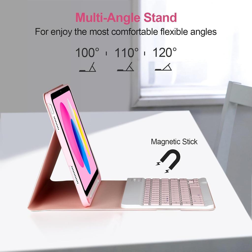 Keyboard Case For iPad 10th Generation 10.9 Inch ,Detachable Folio Keyboard Cover For iPad 11'' A16 With Pencil Holder