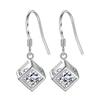 Rubik's Cube Love Window Silver Earrings Fashion Square Block Earrings for Girls Ear Hook Korean Style Ear Rings
