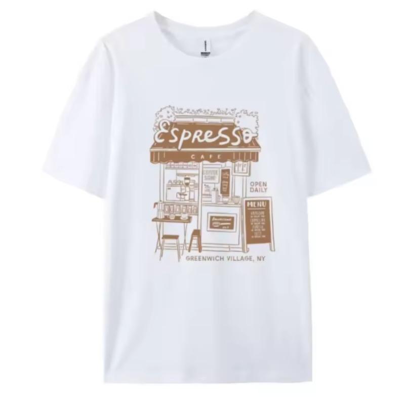 Espresso Cafe Graphic Tshirt Short Sleeve Retro Grunge Streetwear Women Tops Female Aesthetic Clothes Cute Coffee Lover T Shirt