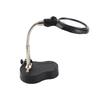 LED Magnifying Magnifier Glass with Light On Stand Clamp Arm for Jewellery Making Black