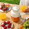800 ML Portable Juicing Bucket with Straw and Strap Fruit Blender Cup Electric Juice Maker  Outdoor