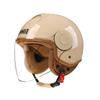Retro 3/4 Motorcycle Helmet Men Women ABS Full Face Open Scooter With Clear Tinted Mirror Lens