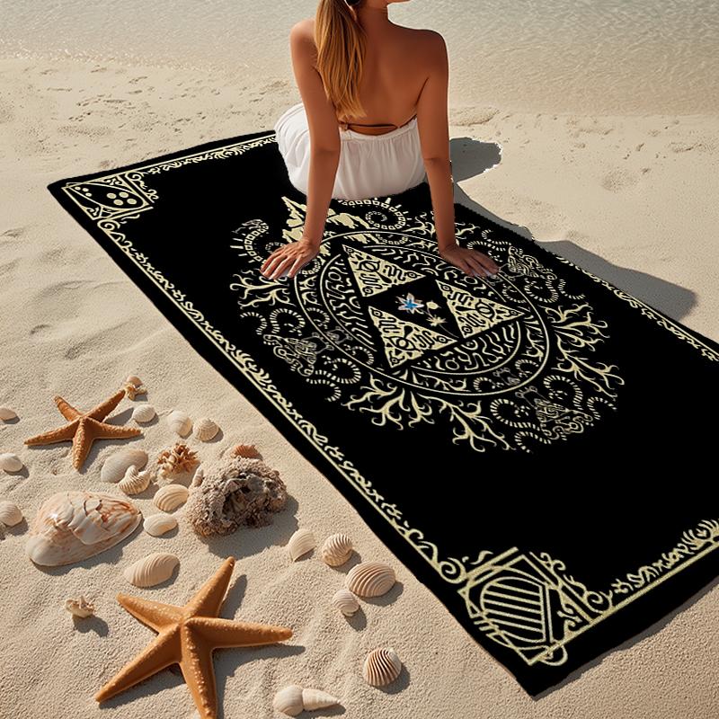 Heroic Legend Crest Beach Towel, Super Soft Microfiber, Gift for Her/Him, Birthday, for Pool, Beach, Travel, Home Decor Fan gifts