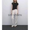 MD Spring/Summer New Arrival Women's Clothing Work Clothing Casual Fashion All-Matching White Straight-Cut Denim Pants 5023725