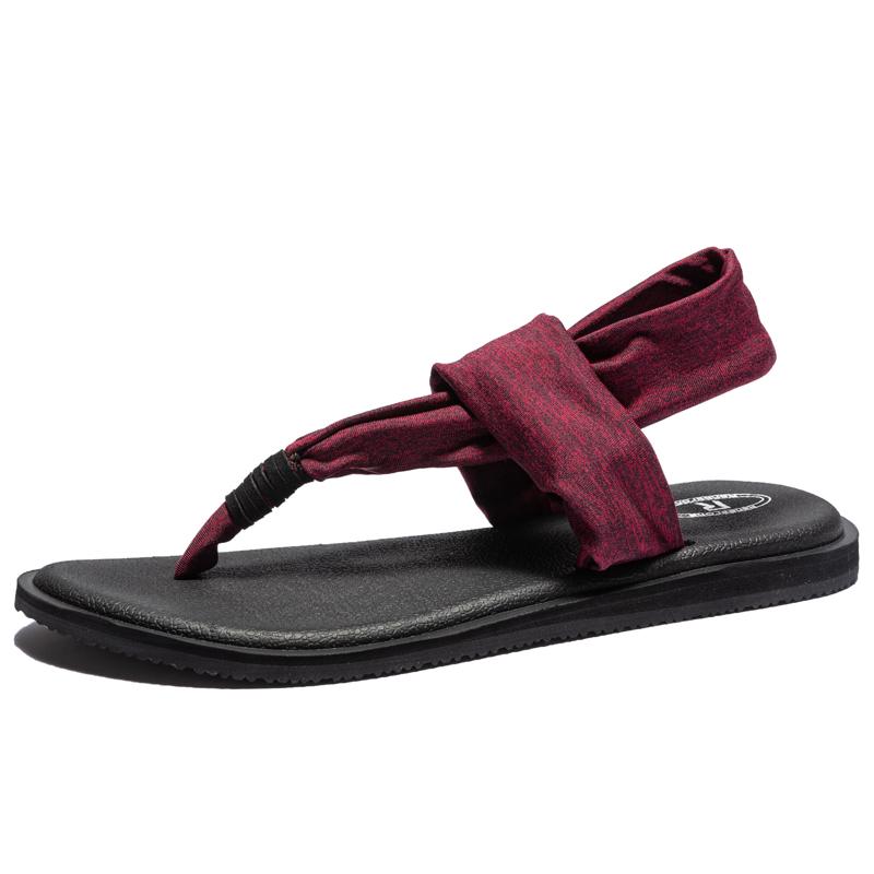 Женские сандалии для йоги Брендовые летние сандалии Ретро-обувь Женские эластичные ремешки Удобные балетки Пляжная обувь Женские шлепанцы Большой размер 40