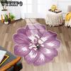 Round Flower Shape Carpet Living Room Bedroom Bedside Carpet Anti-slip Hallway Door Mat