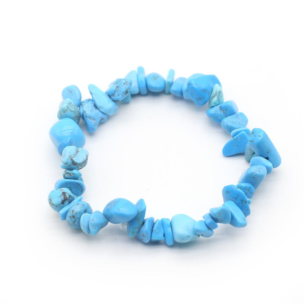 1 шт., браслет из натурального камня, нерегулярный кристалл, аметист, агат, флюорит, синяя бирюза, опал, браслеты для женщин и мужчин, ювелирные изделия 19 см