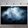 Photography Backdrop 1 Piece 82.7X59 Inches. Moonlit Night. Halloween. Cemetery. Photography Backdrop.zyc