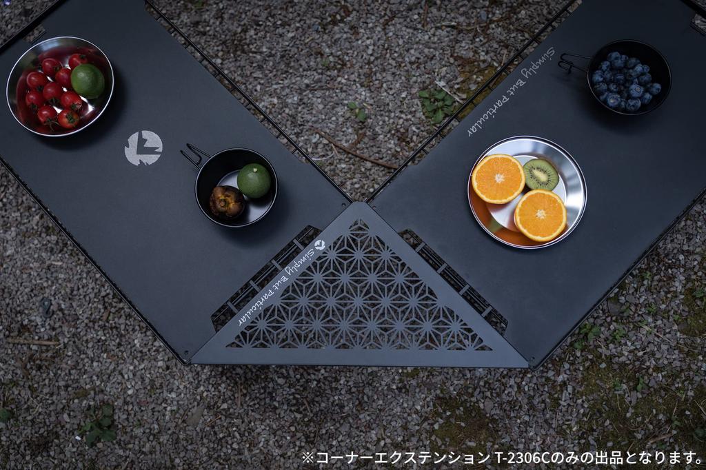 CAMPING MOON Field Rack Corner Extensions for Connecting Aluminum Tops, Set of 2, Black, Black Gear, T-2306-C-2P