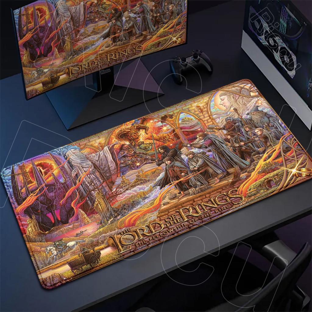 XXL Natural Rubber Gaming Table Pad Large Size Office Computer Long Deskmat The L-Lord Of The Ring Mouse Mat Anime Lock Edge Rug