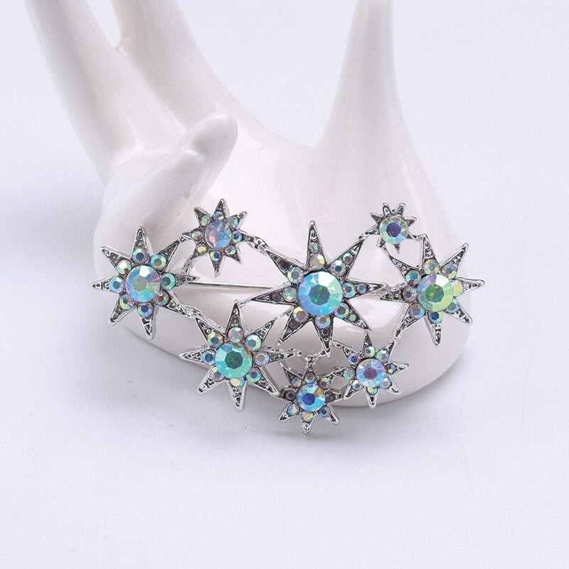 Blucome Starry Sky Brooch Colorful Enamel Gold-color Women Brooches for Party Bag Ladies Pins Corsage Clips