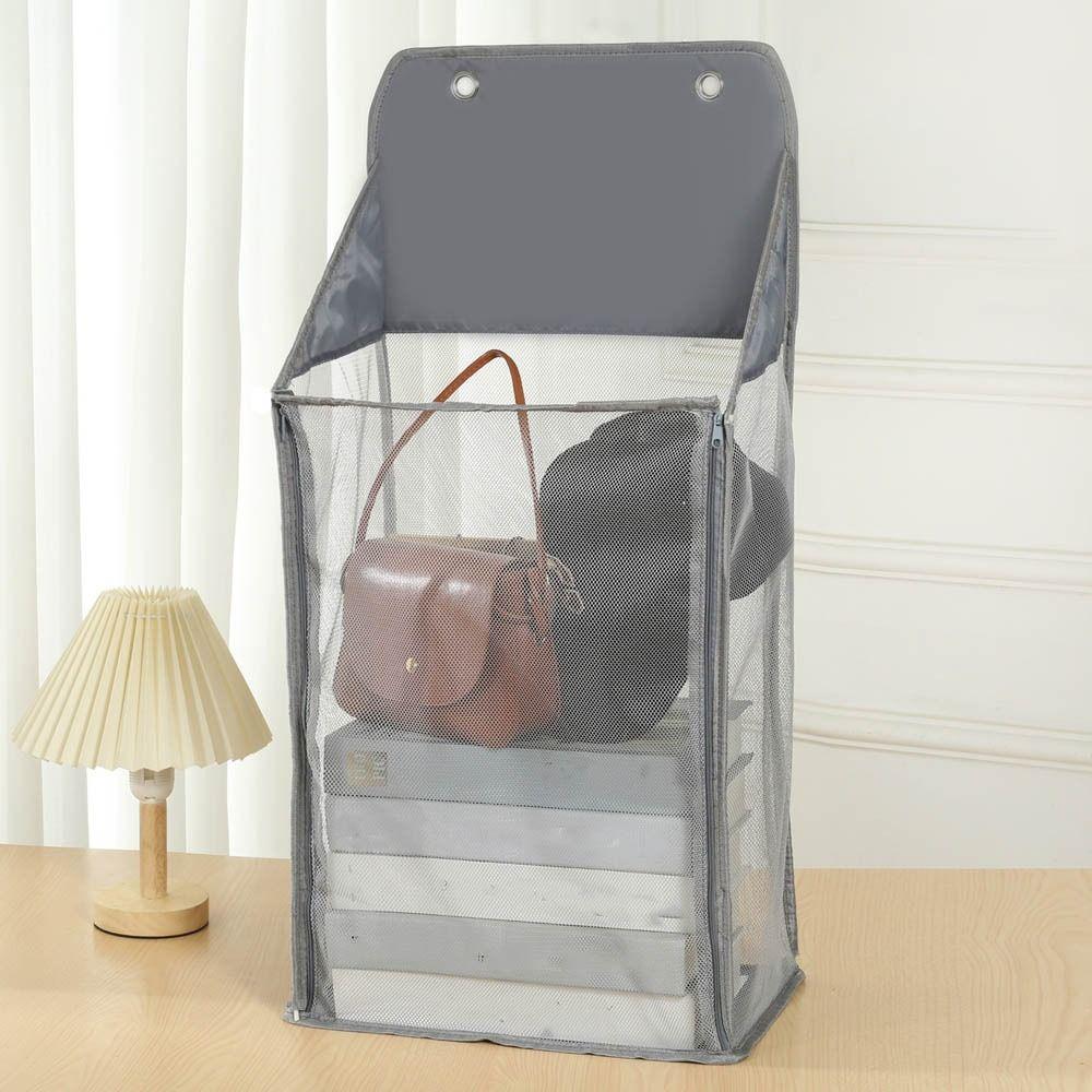 Large Capacity Hanging Mesh Laundry Basket Space Saving Dirty Clothes Storage Bag Bathroom
