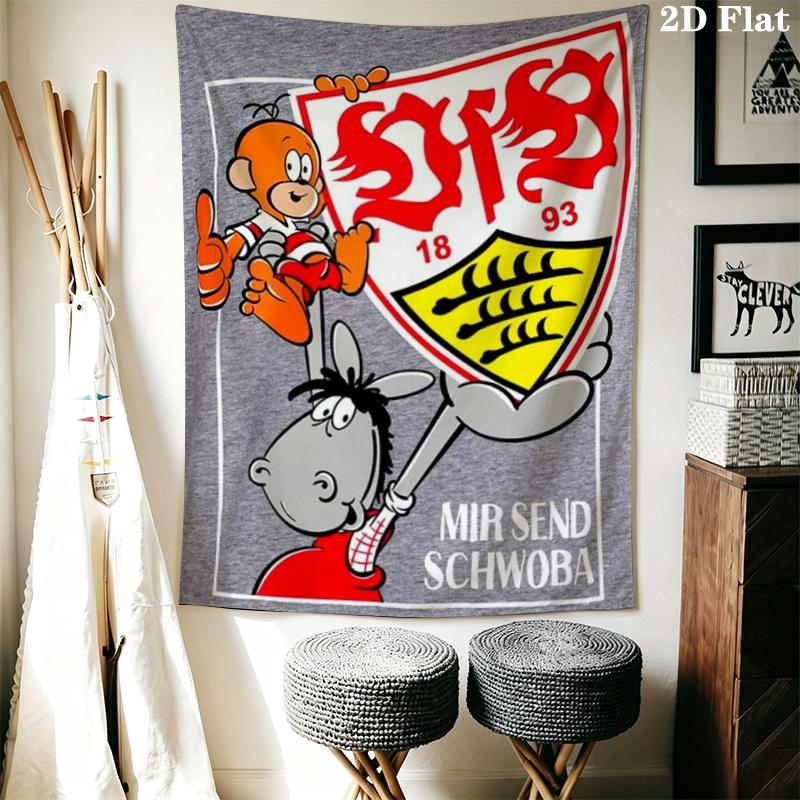 Sportverein Darmstadt Wall Tapestry Aesthetic Wall Hanging Printed Fabric Blanket Decorative Tapestries for Bedroom Living Room Home Decor