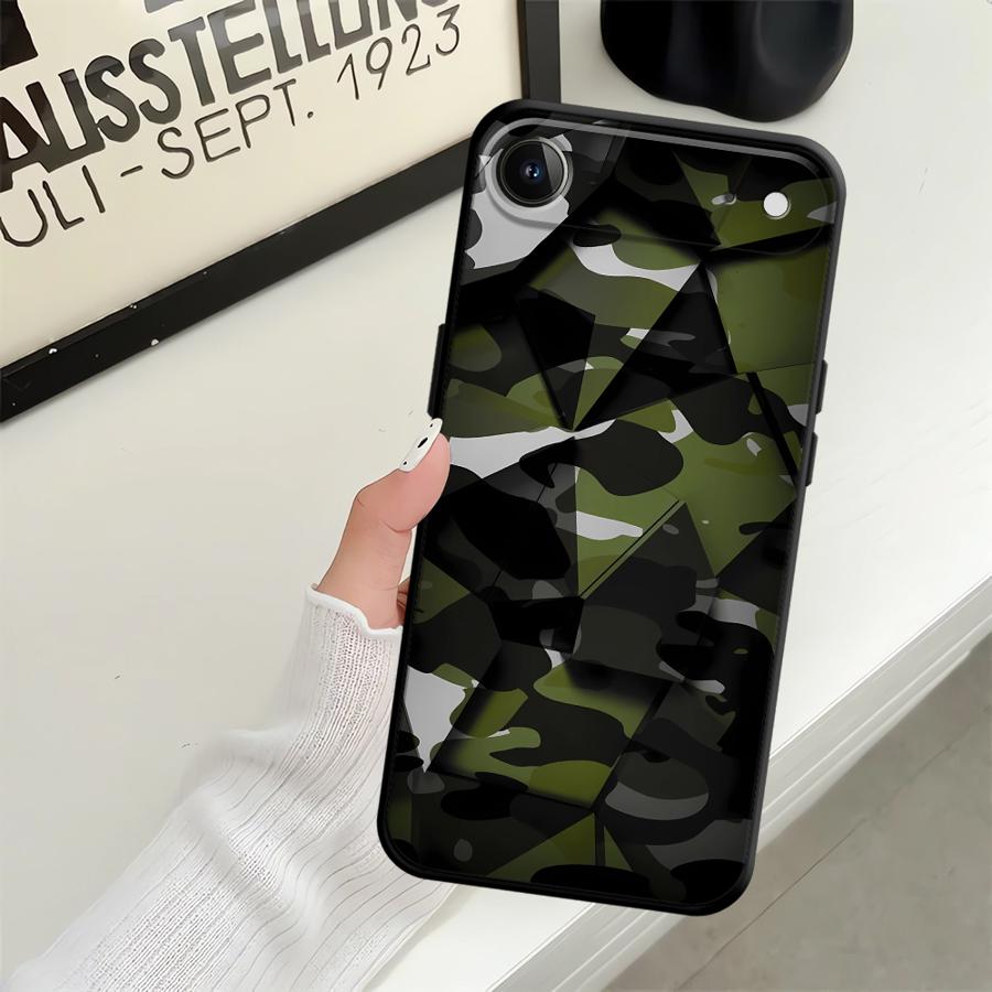 Мягкий чехол-бампер с камуфляжным рисунком для iPhone 11 15 Plus 17 16 Pro Max 12 SE 13 Mini 14 17Air X XS XR 7 8