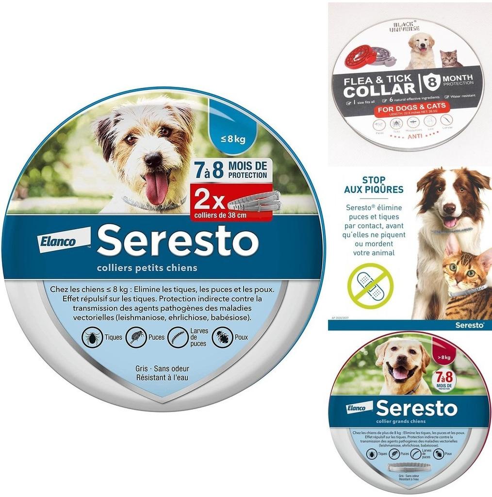 Ошейник для защиты от блох и клещей для собак и кошек - 8 месяцев защиты, без запаха и нежирный