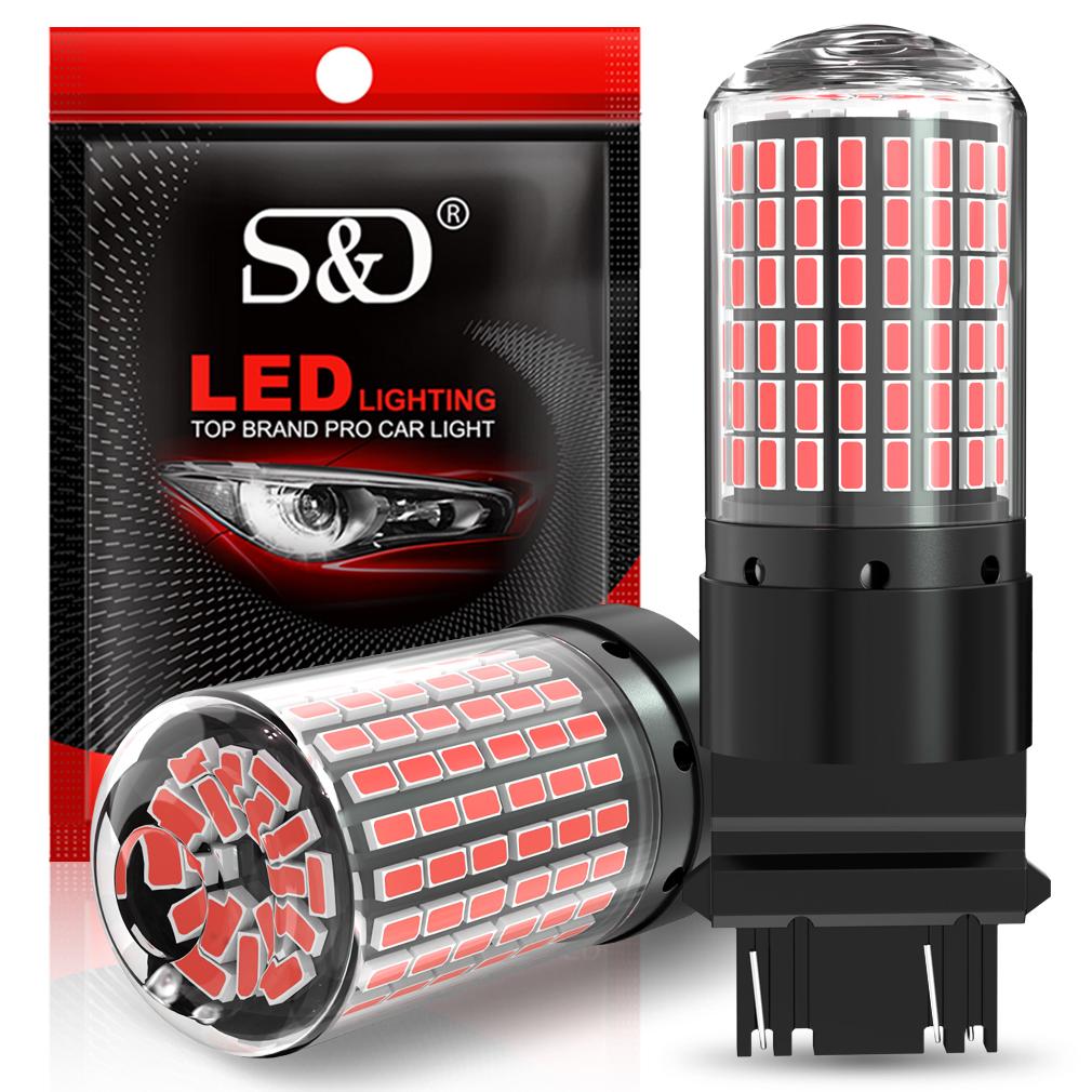 2 шт. Мощные автомобильные светодиодные лампы 1156 BA15S P21W BAU15S PY21W 1157 P21/5W T20 7440 W21W Canbus 144SMD Лампа указателя поворота Стоп-сигнал Задний фонарь Задний ход 12В