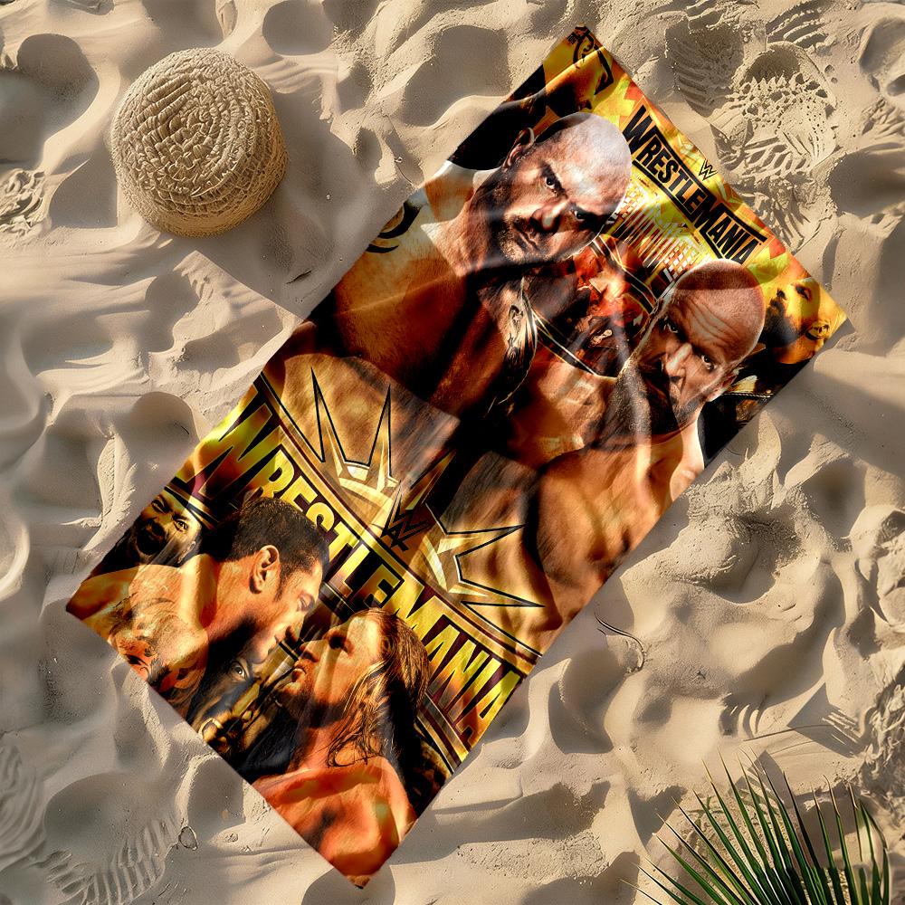 Wrestlemania Beach Towel Soft Durable Quick-Dry Comfortable Lightweight Suitable for Swimming, Gym, Camping, Yoga Vacation