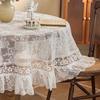 Белая кружевная вышитая круглая скатерть, цветочный узор, винтажный шарм для столовой, спальни, кафе, декор для вечеринки