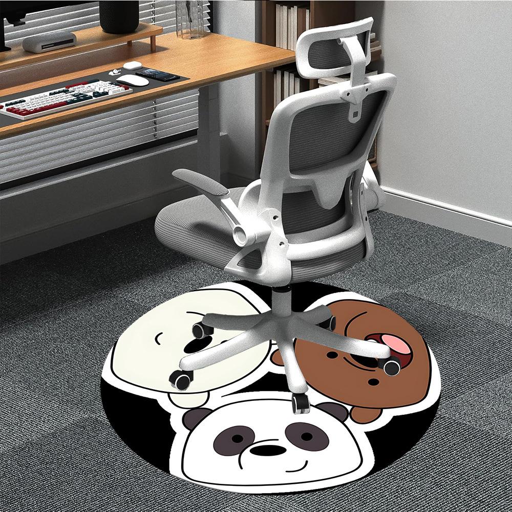1 шт. Круглый ковер We Bare Bears для офиса, под офисные стулья, спальни, гостиной, домашний декор, декор комнаты, доступен в различных размерах