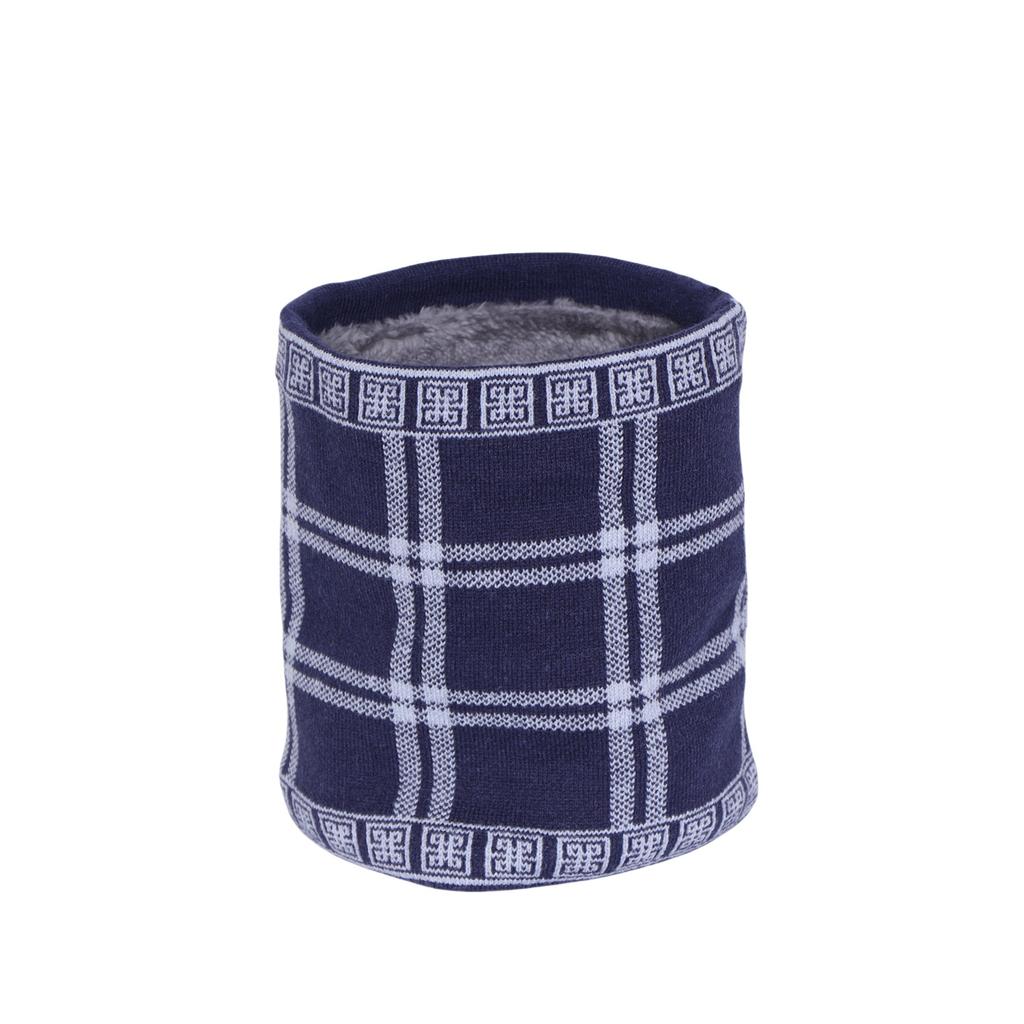 Зимний мужской ветрозащитный утолщенный бафф-шарф под кашемир, теплый клетчатый шейный платок, модное простое вязаное кольцо-шарф для шеи