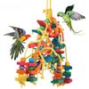 Parrot Chewing Toys Birds Natural Wood Perch Fish Hanging Chewing Swings Cage Toy Pet Bird Climbing Ladder Game Supplies