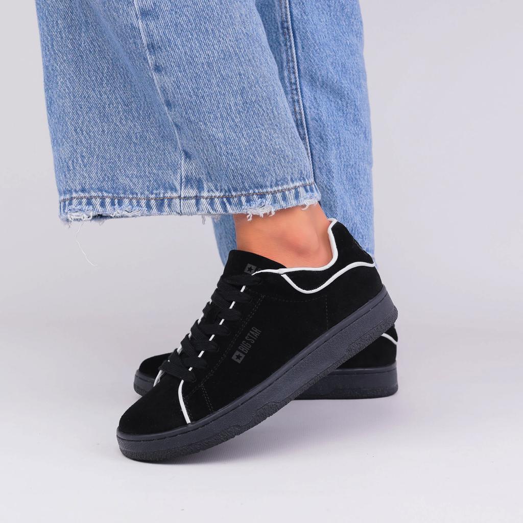 Big Star NN274513 women's shoes black suede classic sneakers