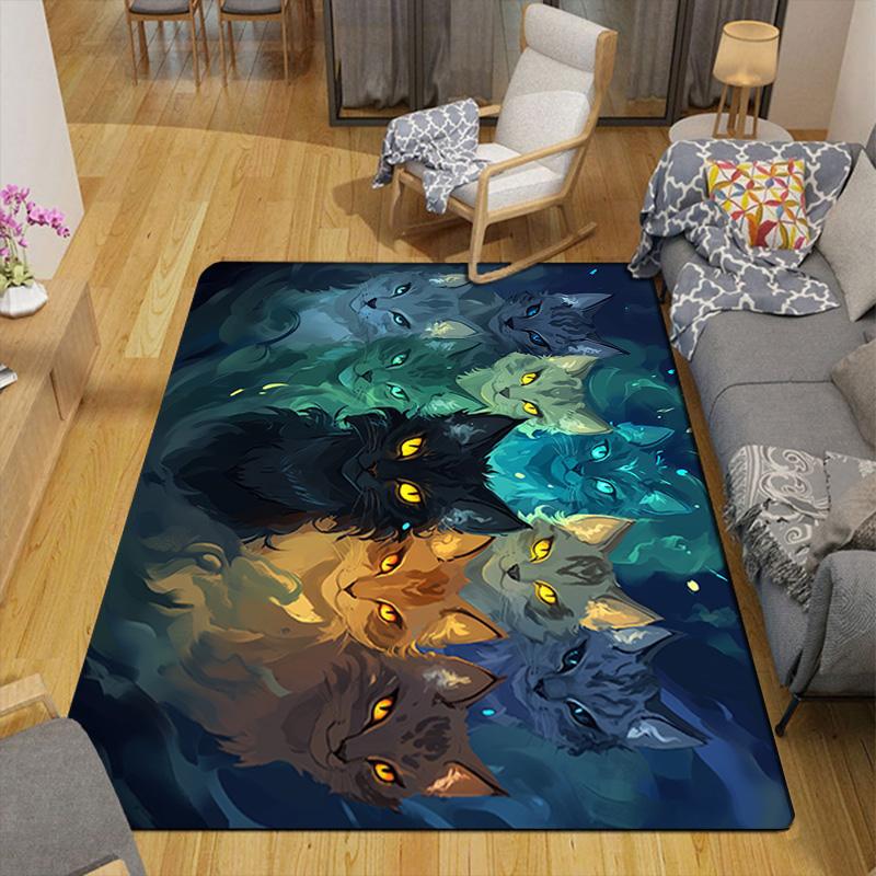 Warriors Cats Rug Floor Mat for Living Room or Bedroom Soft and Comfortable Carpet a Gift for Birthday and Holiday.MFF0918619