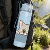 1PC Grey Cat Peeking Cartoon 750ml Color Plastic Sports Water Bottle Leakproof Flip Straw Lid Suitable for Sports Office Home Use