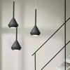 Modern Led Pendant Lights Black Golden Kitchen Fixtures Bedroom Table Dining Room Hanging Lamp Lampshade Home Chandelier