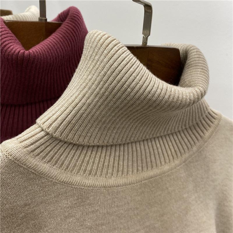 Осень-зима толстый теплый бархатный женский свитер с высоким воротом, длинный рукав, однотонный плюшевый пуловер, свитера женские облегающие повседневные женские трикотажные джемперы 25196