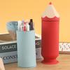 Pencil Case Silicone Pen Shaped Pencil Holder Practical Suction Cup Design Makeup Brush Holder for Home