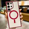 Магнитный прозрачный чехол для Magsafe для Samsung S25 S24 S23 FE S22 Plus Ultra A56 A55 A36 A35 A16 Беспроводная зарядка Тонкая акриловая крышка