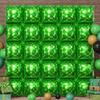 Green pixel square balloon wall, square aluminum foil balloon wall background balloon game theme birthday party decoration