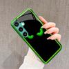 Зеленый Маленький Дьявол Стеклянный Чехол для Телефона для Samsung Galaxy S26 S25 S24 S23 S22 S21 FE Ultra Plus Встроенное стекло зеленый Изысканный