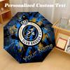 8 Rib Auto Folding Umbrella Club Brugge FC Print Custom Name Text Portable Rain Gear