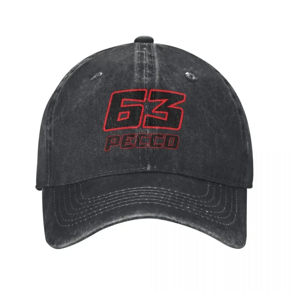 Винтажная бейсболка Pecco Bagnaia 63 унисекс из потертого хлопка Snapback для мотоциклетных гонок на открытом воздухе всесезонная подарочная кепка для путешествий