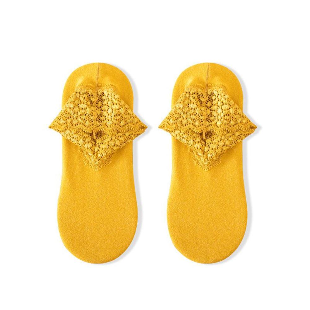 Autumn Winter Hollow Lace Short Floor Socks Silicone Anti Slip Warm Velvet Loose Mouth Socks Low Tube Thicken Meia
