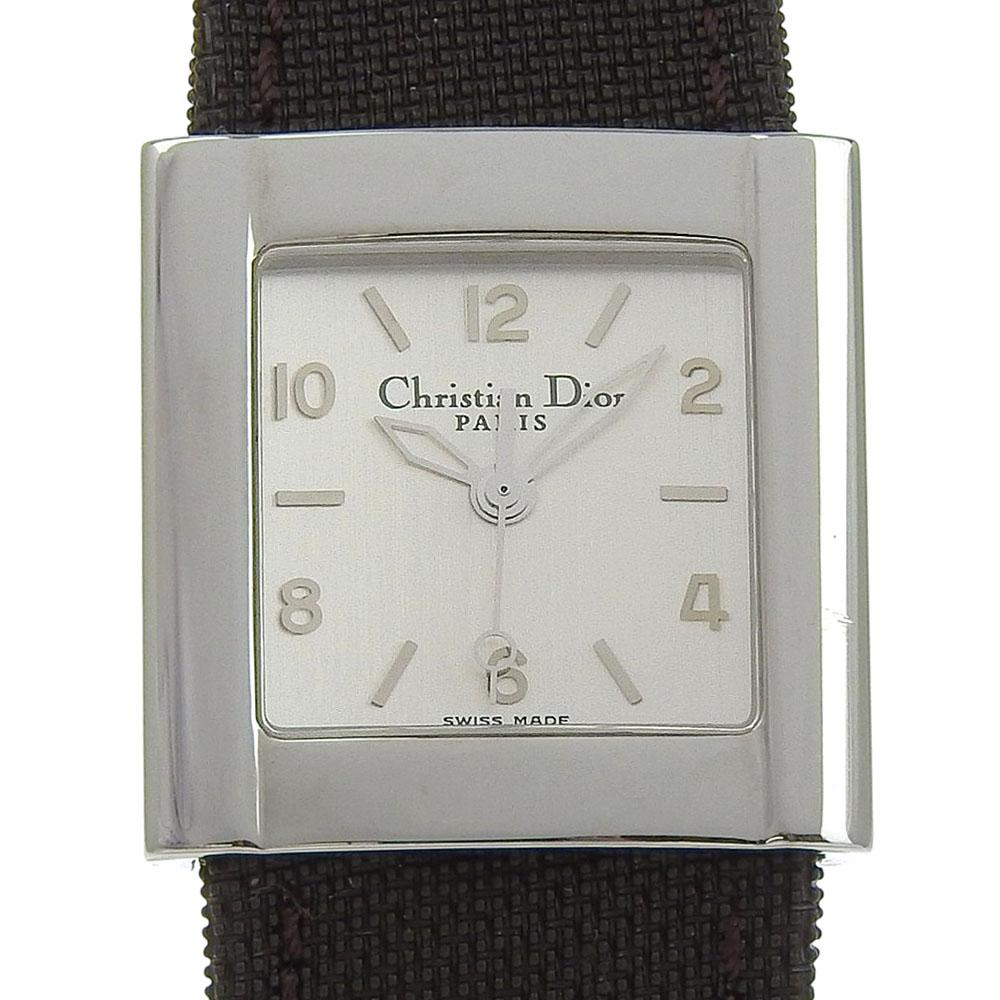 Dior Riva Watches D80-100 Серебристый циферблат Нержавеющая сталь/холст Кварцевые Аналоговый дисплей Женские Б/У