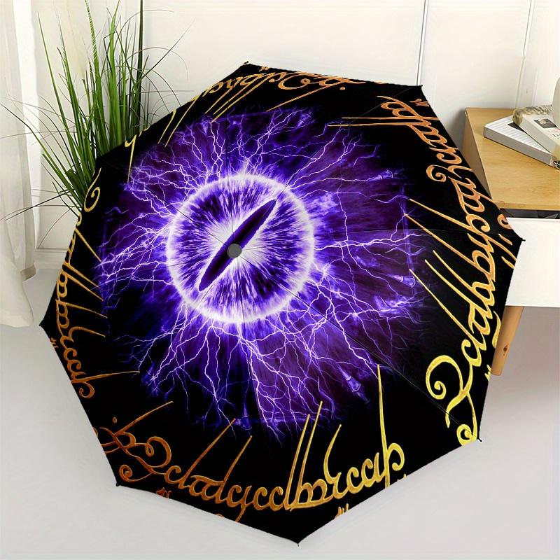 "Eye of Sauron: Lord of the Rings Inspired Fantasy Art Print"Umbrella, Portable 3 Fold Compact Umbrella for Men & Women, Valentine's Day Mot