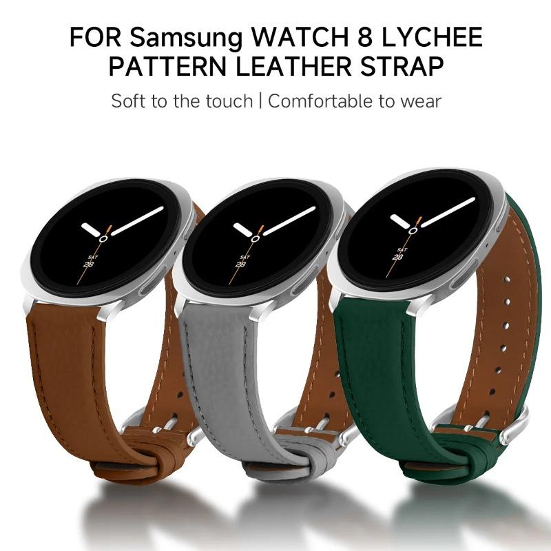 Кожаный ремешок для часов для Samsung Galaxy Watch 8 40 мм 44 мм без зазоров, браслеты для Samsung Watch 8 Classic 46 мм, браслет Correa